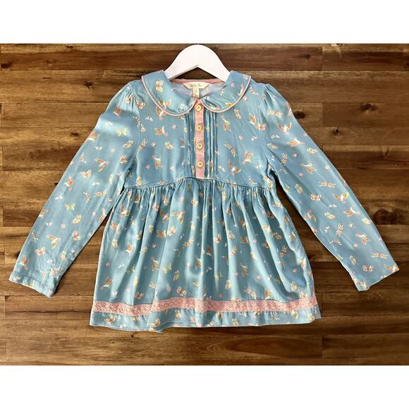 Matilda Jane Choose Your Own Path Entomology Blue Long Sleeve Rayon Top 10 - Picture 2 of 9